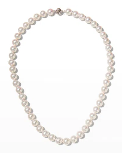 Belpearl 18k White Gold Classic Akoya Cultured Pearl Necklace, 8.5x9mm In Pink
