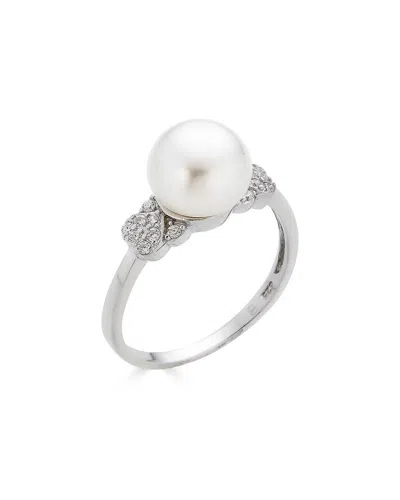 Belpearl Silver 10-9mm Pearl Cz Ring In Metallic