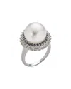 Belpearl Silver 10-9mm Pearl Cz Ring