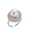 Belpearl Silver 12-11mm Pearl Cz Ring