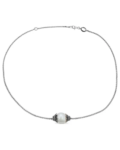 Belpearl Silver 12mm Pearl Chain Necklace
