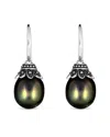 Belpearl Silver 12mm Tahitian Dangle Earrings
