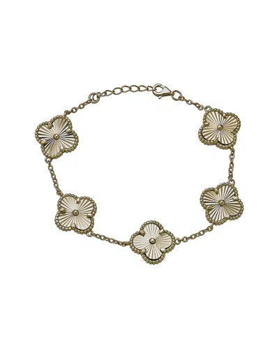 Belpearl Silver 15mm Pearl Bracelet In Gold