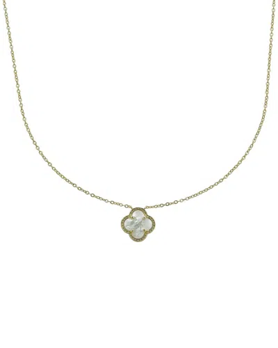Belpearl Silver 16mm Cz Necklace In Metallic