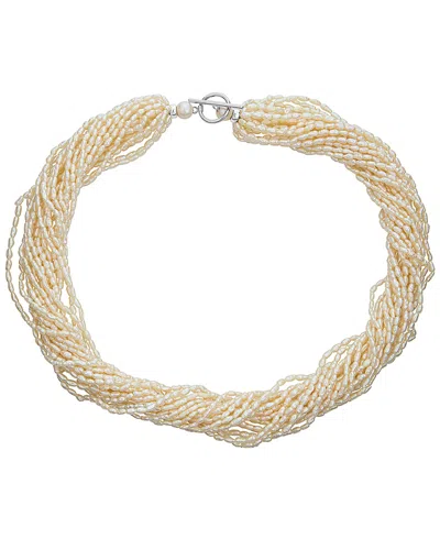 Belpearl Silver 2-3mm Freshwater Pearl Necklace In Neutral