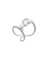 Belpearl Silver 5-6mm Pearl Cz Ring