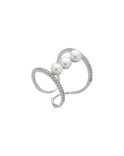 BELPEARL BELPEARL SILVER 5-6MM PEARL CZ RING