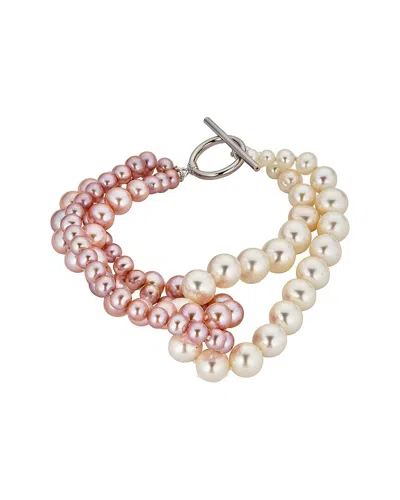 Belpearl Silver 6-7mm Pearl Toggle Bracelet In Gold