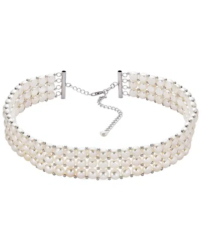 Belpearl Silver 6.5mm Pearl Necklace In Neutral