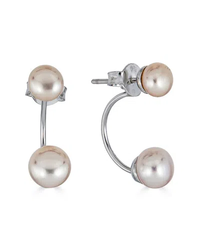Belpearl Silver 8-6mm Freshwater Pearl Earrings