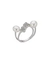 Belpearl Silver 8-7.5mm Pearl Cz Ring