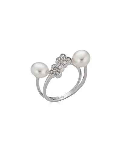 BELPEARL BELPEARL SILVER 8-7.5MM PEARL CZ RING