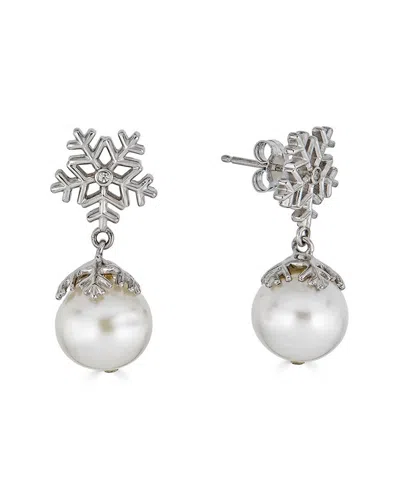 Belpearl Silver 8-7mm Freshwater Pearl Earrings