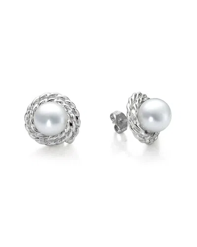 Belpearl Silver 8.5mm Freshwater Pearl Earrings