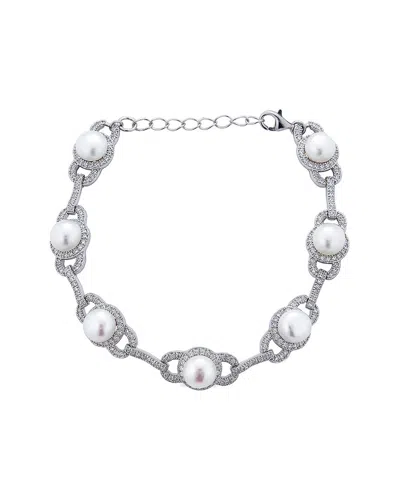 Belpearl Silver 8mm Pearl Bracelet In Gray