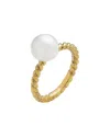 Belpearl Silver 8mm Pearl Ring In Gold