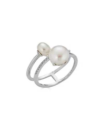 Belpearl Silver 9-7mm Pearl Ring In Metallic