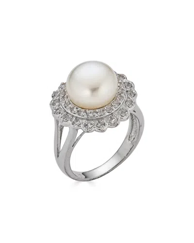 Belpearl Silver 9mm Pearl Cz Ring