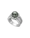 Belpearl Silver 9mm Pearl Cz Ring