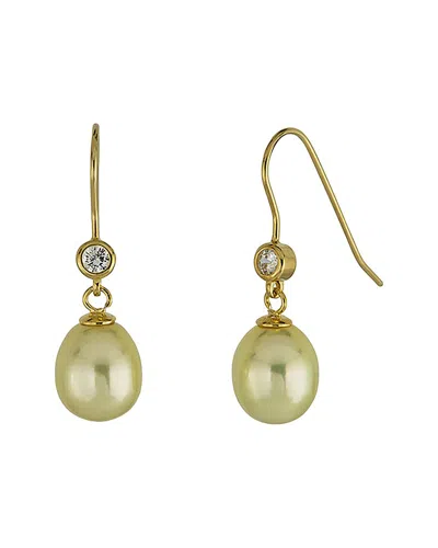 Belpearl Silver & Plated 8mm Pearl Dangle Earrings In Multi