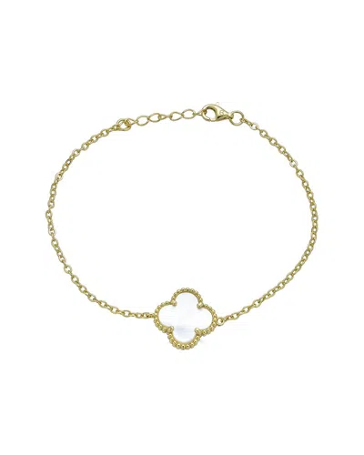 Belpearl Silver Pearl Clover Bracelet In White