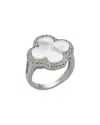 Belpearl Silver Pearl Cz Ring In Silver
