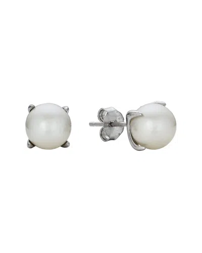 Belpearl Silver Pearl Earrings In Metallic