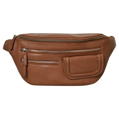 Belsac Women's Brown Haya Cognac Leather Belt Bag