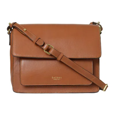 Belsac Women's Brown Pammi Cognac Leather Crossbody