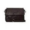 Belsac Women's Karenmari Brown Crossbody In Croco-embossed Leather In Brown