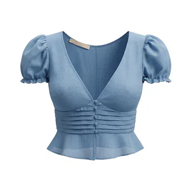 Belsize25 Women's Blue Belair Ocean Blue Jacquard Top
