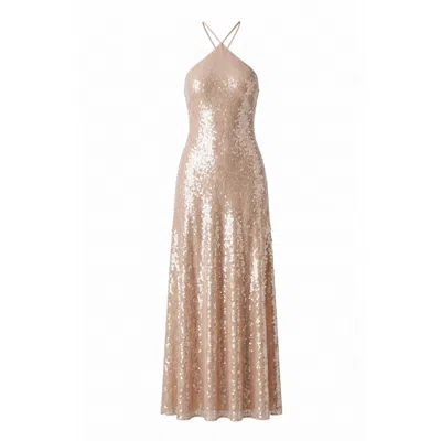 Belsize25 Women's Gold / Rose Gold Mayfair Series – Sequinned Halterneck Gown