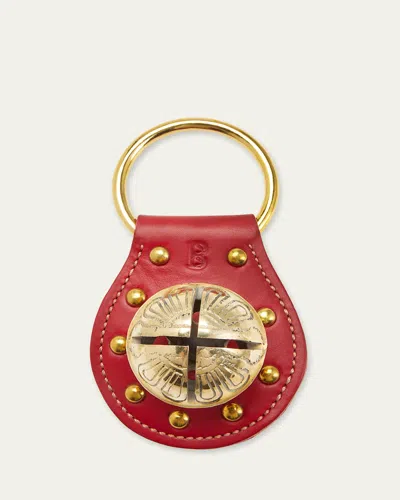 Belsnickel Enterprises Round Bell Leather Doorknob Hanger, Red