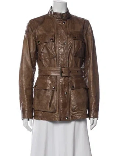 Pre-owned Belstaff 2019 Leather Biker Jacket In Brown