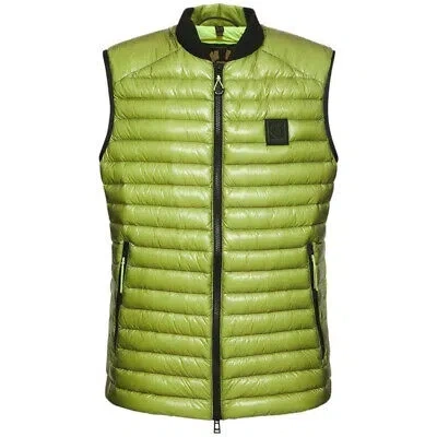Pre-owned Belstaff Airframe Neon Yellow Shiny Gilet Down Filled Jacket