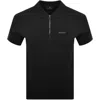 Belstaff Alloy Zip Short Sleeve Polo Shirt Black In Black