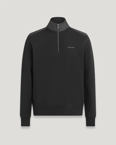Belstaff Alloy Quarter Zip Sweatshirt In Black