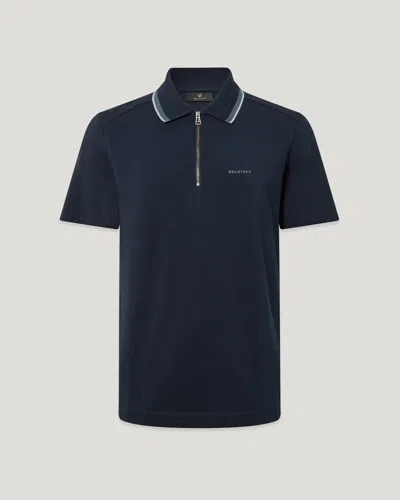 Belstaff Alloy Tipped Polo Stretch Cotton In Black