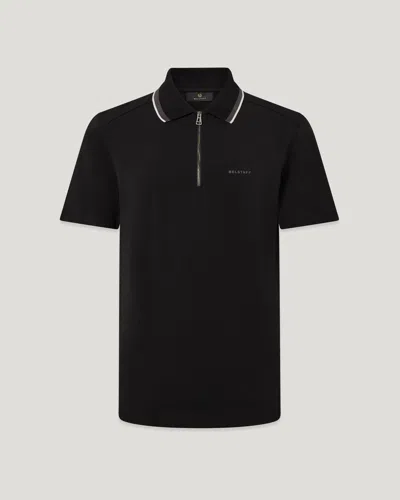 Belstaff Alloy Tipped Polo Stretch Cotton In Black