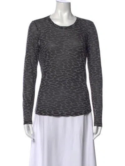 Pre-owned Belstaff Animal Print Crew Neck Top In Grey