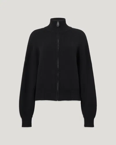 Belstaff Atol Full Zip Cardigan Wool Cashmere Blend In Black