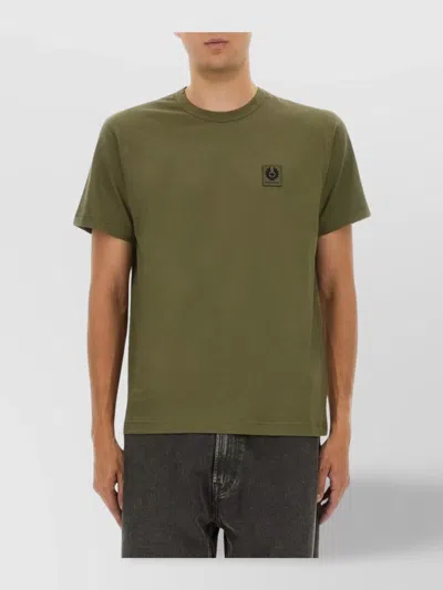 Belstaff Mens Short Sleeved Logo Patch T-shirt In Green