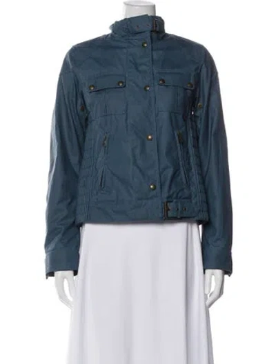 Pre-owned Belstaff Biker Jacket In Blue