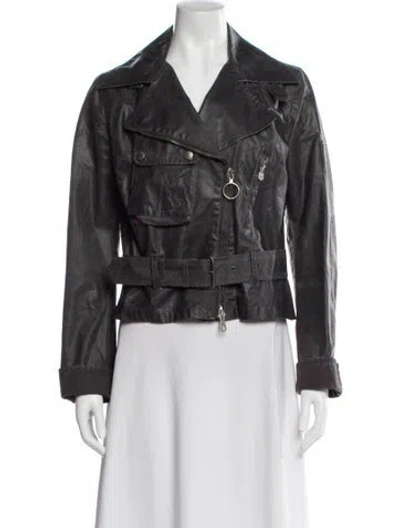 Pre-owned Belstaff Biker Jacket In Gray
