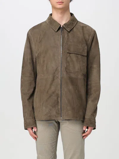 Belstaff Suede Leather Jacket In Brown