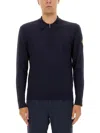 Belstaff Kyle Knitted Polo Shirt In Blue