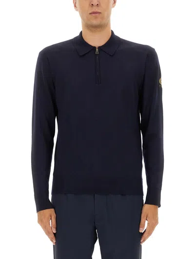 Belstaff Blue Merino Wool Polo Shirt