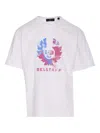 Belstaff Crewneck T-shirt With Graphic Print Logo In White