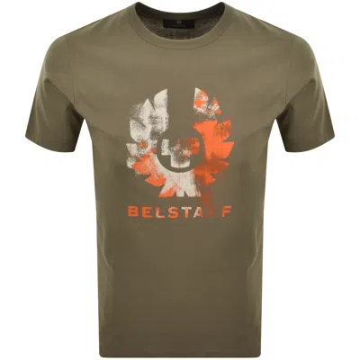 Belstaff Blur T Shirt Khaki Green In Brown