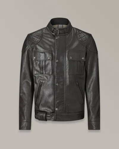 Belstaff Brooklands Motorcycle Jacket In Antique Black